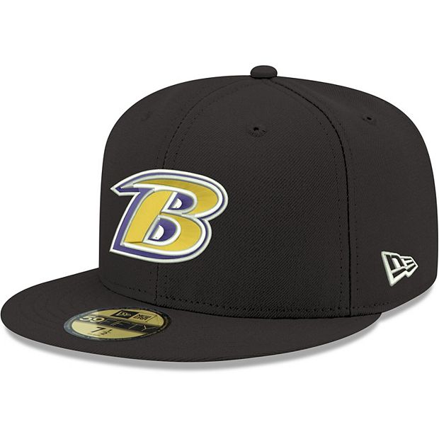 Men's New Era Black Baltimore Ravens Omaha 59FIFTY Fitted Hat