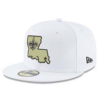 Men's New Era White New Orleans Saints Omaha Alternate Logo 59FIFTY Fitted Hat