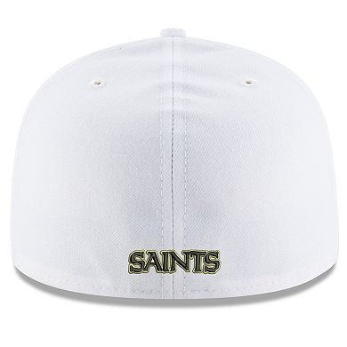 Men's New Era White New Orleans Saints Omaha Alternate Logo 59FIFTY Fitted Hat