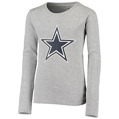 Youth Heathered Gray Dallas Cowboys Long Sleeve T-Shirt & Pants Sleep Set