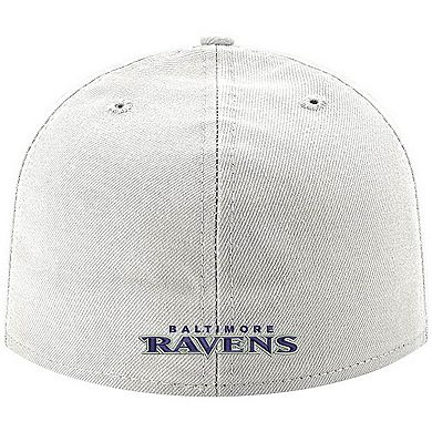 Men's New Era White Baltimore Ravens Omaha Lettermark 59FIFTY Fitted Hat