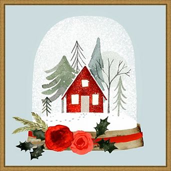Amanti Art Snow Globe Village I Framed Canvas Wall Art