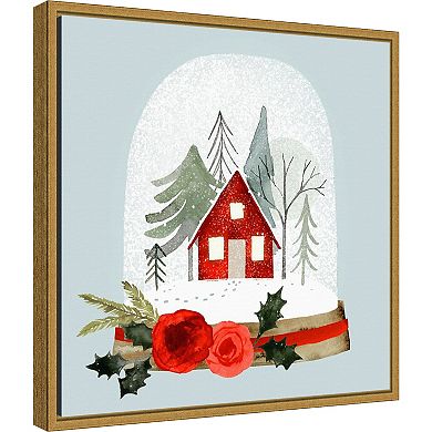 Amanti Art Snow Globe Village I Framed Canvas Wall Art