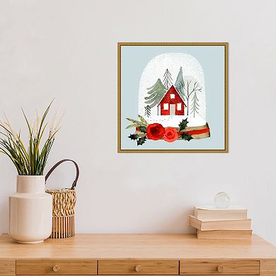 Amanti Art Snow Globe Village I Framed Canvas Wall Art