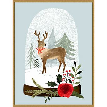 Amanti Art Snow Globe Village III Framed Canvas Wall Art