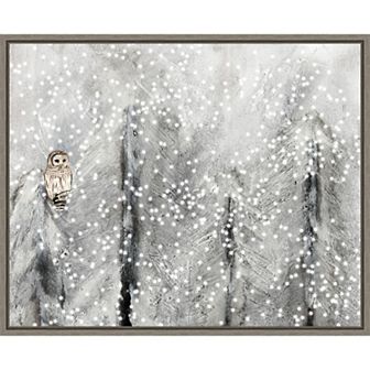 Amanti Art Snowy Habitat II Owl Framed Canvas Wall Art