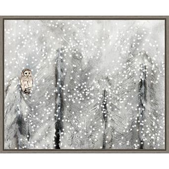 Amanti Art Snowy Habitat II Owl Framed Canvas Wall Art