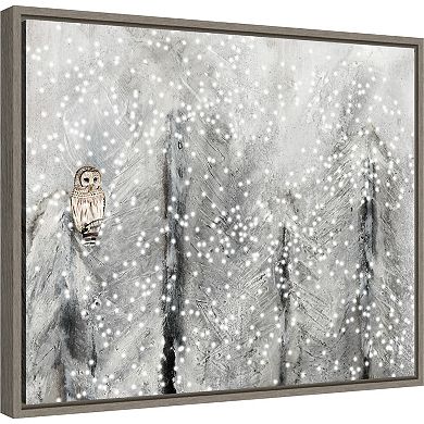 Amanti Art Snowy Habitat II Owl Framed Canvas Wall Art