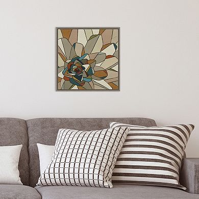 Amanti Art Stained Glass Floral II Framed Canvas Wall Art