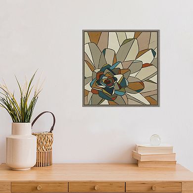 Amanti Art Stained Glass Floral II Framed Canvas Wall Art
