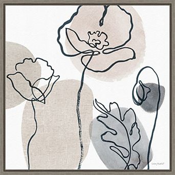Amanti Art Think Neutral 2A Floral Framed Canvas Wall Art