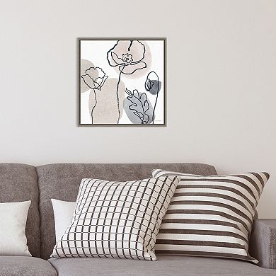 Amanti Art Think Neutral 2A Floral Framed Canvas Wall Art