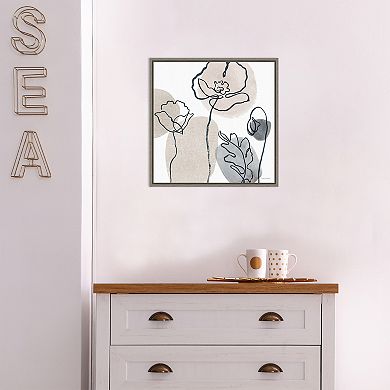 Amanti Art Think Neutral 2A Floral Framed Canvas Wall Art