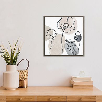 Amanti Art Think Neutral 2A Floral Framed Canvas Wall Art