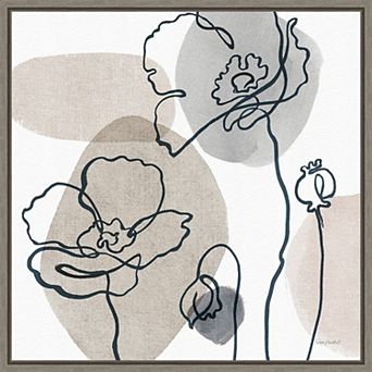 Amanti Art Think Neutral 3A Floral Framed Canvas Wall Art