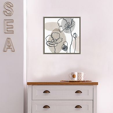 Amanti Art Think Neutral 3A Floral Framed Canvas Wall Art