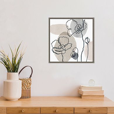 Amanti Art Think Neutral 3A Floral Framed Canvas Wall Art