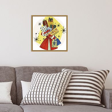 Amanti Art Vintage Christmas Gifts Framed Canvas Wall Art