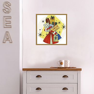 Amanti Art Vintage Christmas Gifts Framed Canvas Wall Art