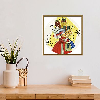Amanti Art Vintage Christmas Gifts Framed Canvas Wall Art