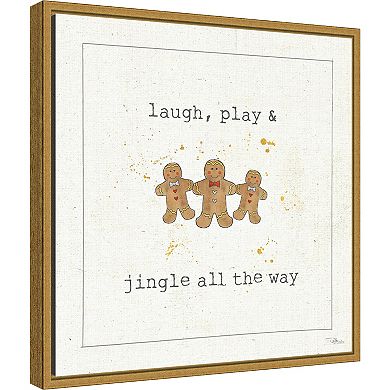 Amanti Art Christmas Cuties VI Gingerbread Framed Canvas Wall Art