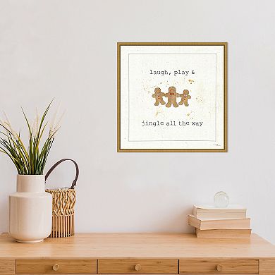 Amanti Art Christmas Cuties VI Gingerbread Framed Canvas Wall Art