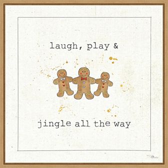 Amanti Art Christmas Cuties VI Gingerbread Framed Canvas Wall Art