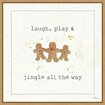 Amanti Art Christmas Cuties VI Gingerbread Framed Canvas Wall Art