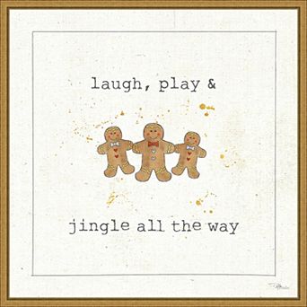 Amanti Art Christmas Cuties VI Gingerbread Framed Canvas Wall Art