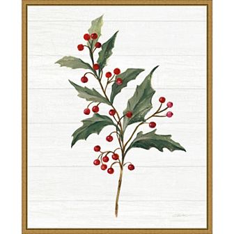 Amanti Art Christmas Moments IV Holly Framed Canvas Wall Art