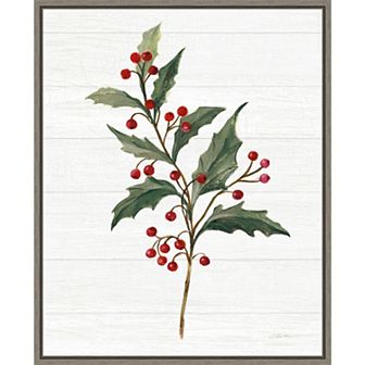 Amanti Art Christmas Moments IV Holly Framed Canvas Wall Art