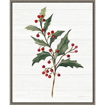 Amanti Art Christmas Moments IV Holly Framed Canvas Wall Art