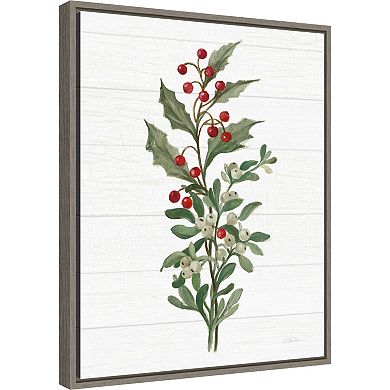 Amanti Art Christmas Moments V Holly Framed Canvas Wall Art