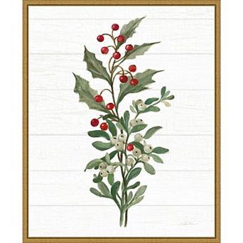 Amanti Art Christmas Moments V Holly Framed Canvas Wall Art