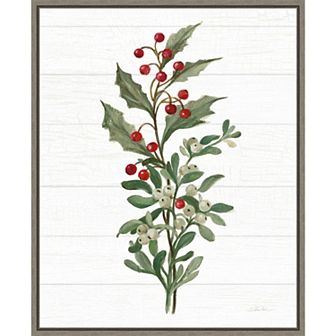 Amanti Art Christmas Moments V Holly Framed Canvas Wall Art