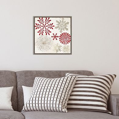 Amanti Art Christmas Snowflakes Framed Canvas Wall Art