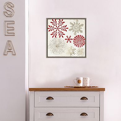 Amanti Art Christmas Snowflakes Framed Canvas Wall Art