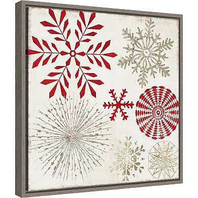 Amanti Art Christmas Snowflakes Framed Canvas Wall Art