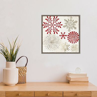 Amanti Art Christmas Snowflakes Framed Canvas Wall Art