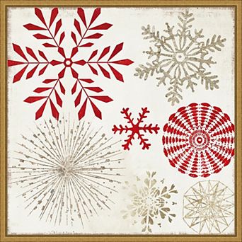 Amanti Art Christmas Snowflakes Framed Canvas Wall Art