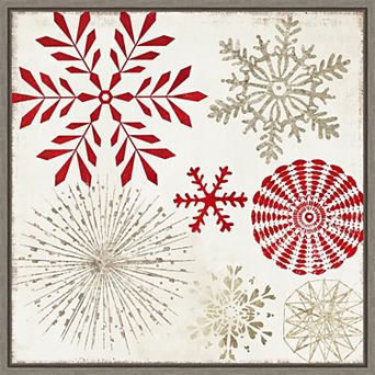 Amanti Art Christmas Snowflakes Framed Canvas Wall Art