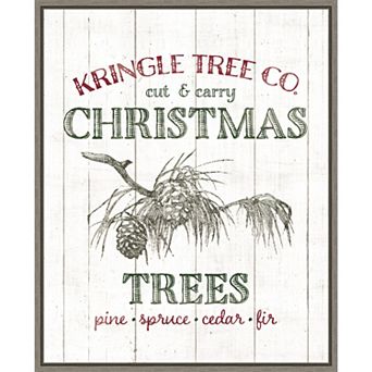 Amanti Art Christmas Tree Farm Sign Framed Canvas Wall Art