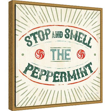 Amanti Art Holiday Likeness IX Peppermint Framed Canvas Wall Art