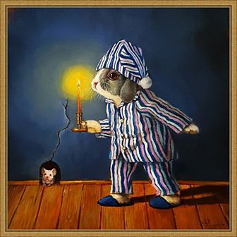 Amanti Art The Night Before Christmas Mouse Framed Canvas Wall Art