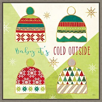 Amanti Art Winter Wishes III Hat Framed Canvas Wall Art