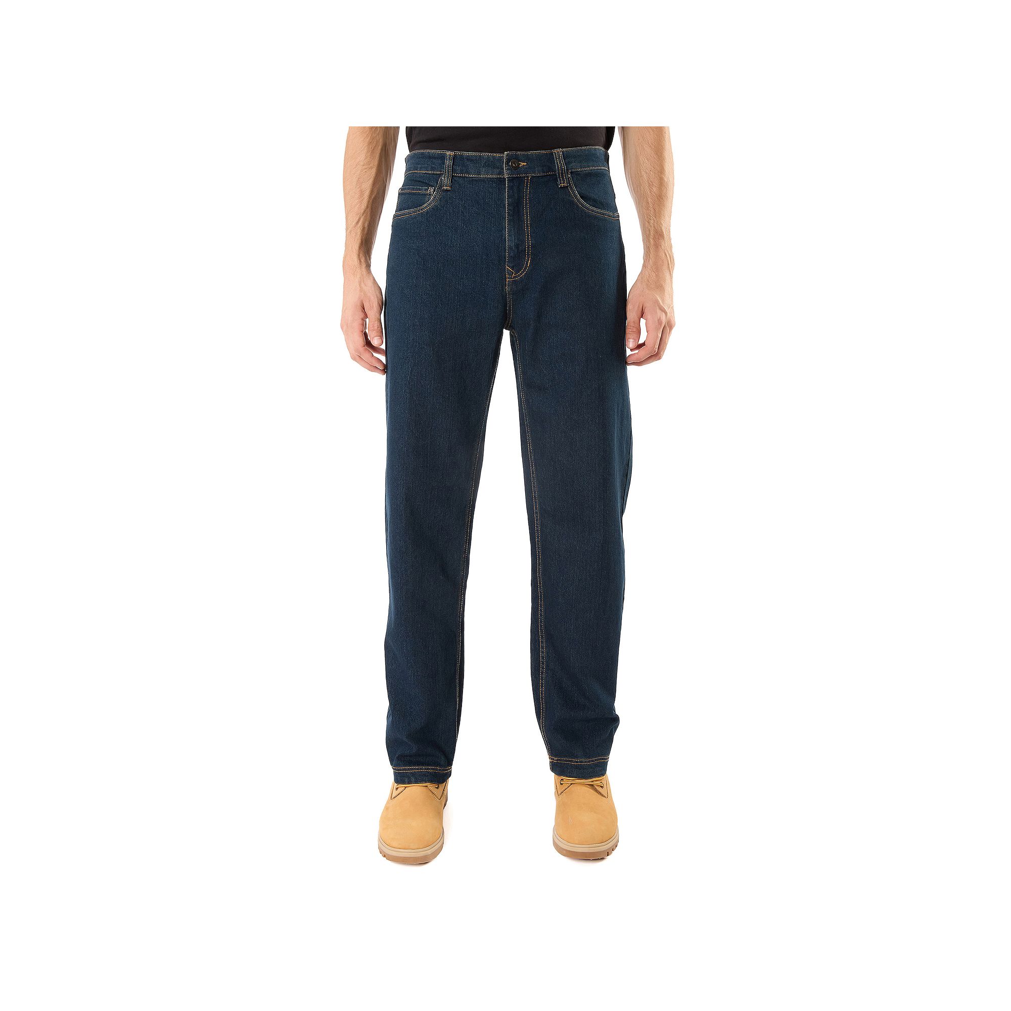 Mens Smiths Workwear Stretch 5-Pocket Jeans, Size: 34X34, Dark Vintage Bl