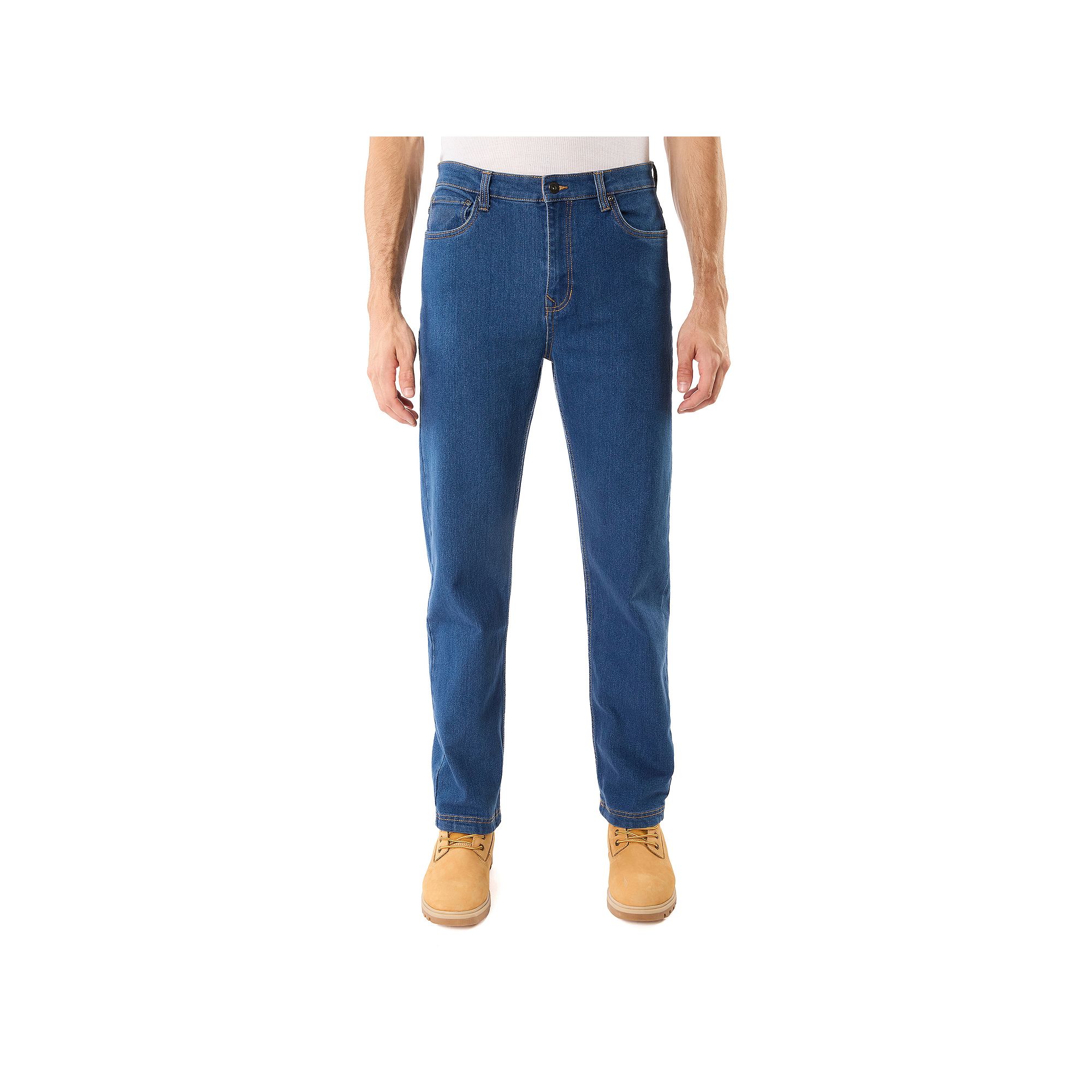Mens Smiths Workwear Stretch 5-Pocket Jeans, Size: 34X34, Light Vintage B