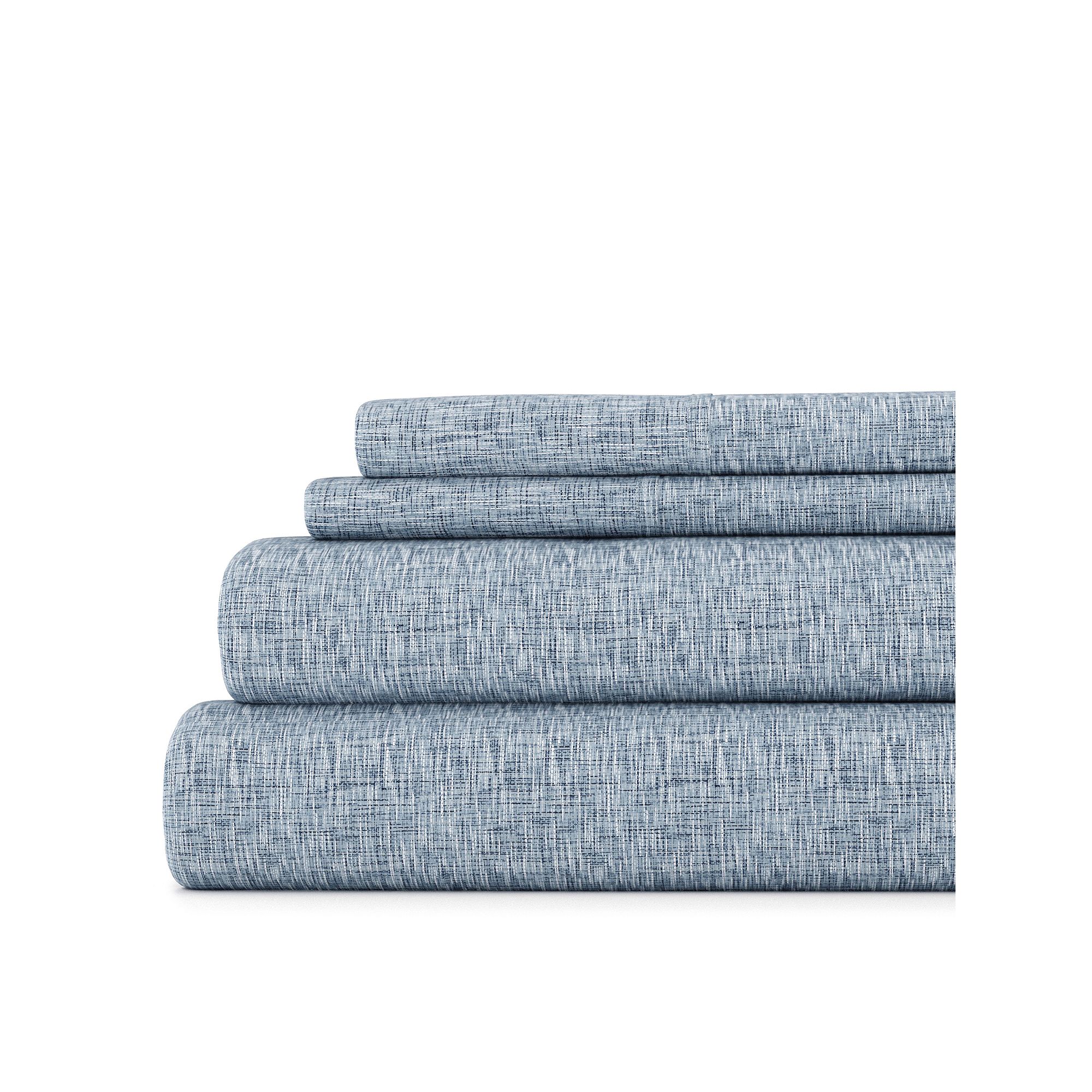 Home Collection Premium Ultra Soft Chambray Sheet Set, Blue Chambray