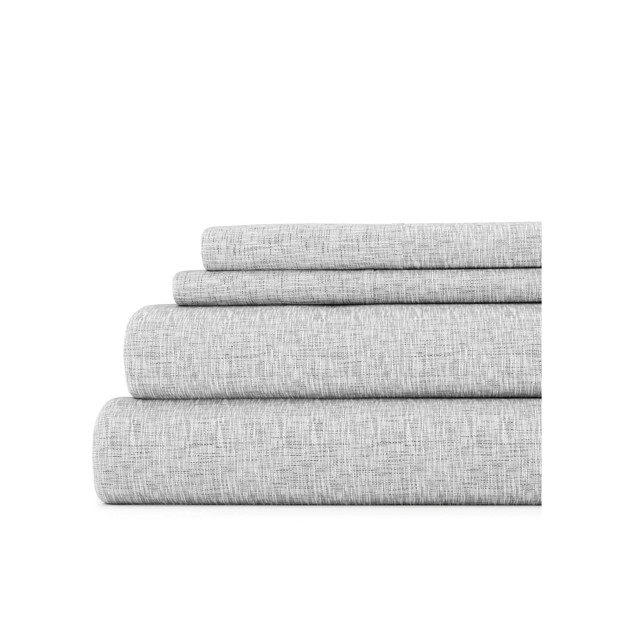Home Collection Premium Ultra Soft Chambray Sheet Set, Gray Chambray