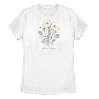 Juniors' Sun Moon Flowers Graphic Tee